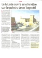 Article de présentation de l'exposition dans La Provence - Exposition au Musée de Cassis 2014